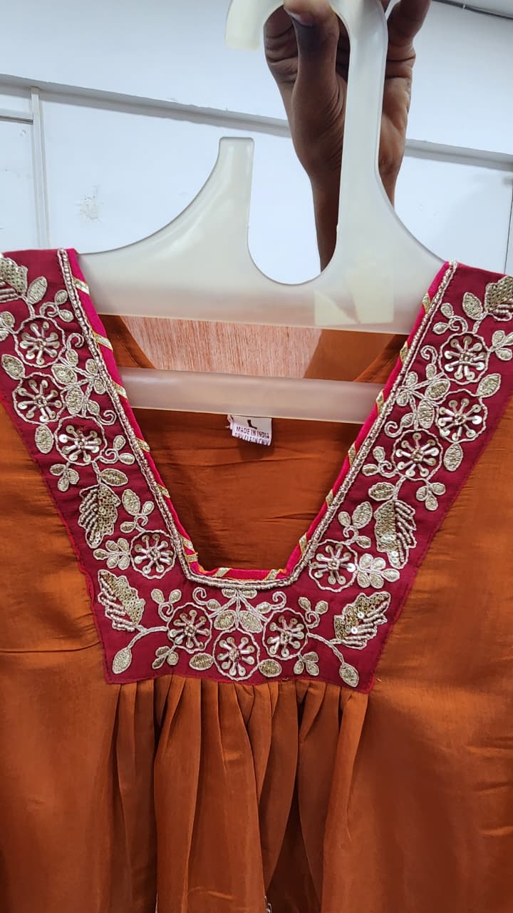 1791 And 1796 By Ossm Style Mal Chanderi Hand Kurtis Set Size Combo